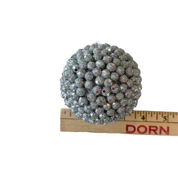28- Silver Assorted Shatterproof Ornaments 1.5”-4” Shiny Glittery See Pic EUC - Picture 11 of 12